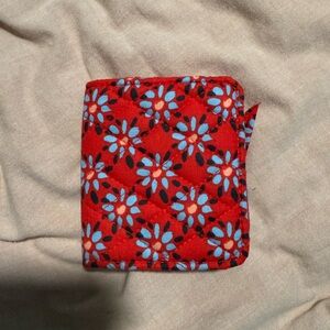 Red Floral Quilted Wallet